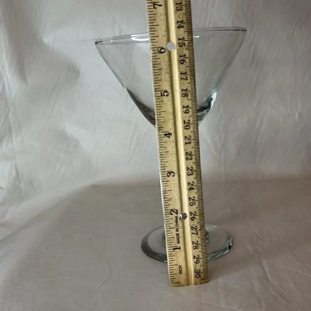 Martini Glasses 4 1/4 Inches Round 6 1/2 Inches Tall 10 Ounces Each Set 2 Used